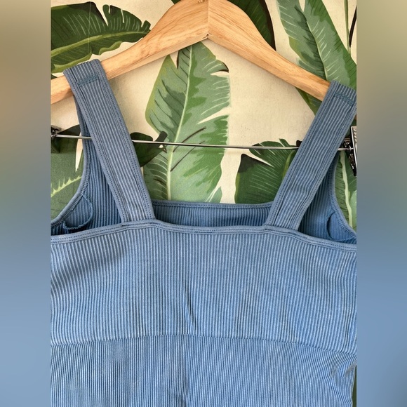 Kimberly Body Scult Romper Ribbed Blue Size M - Picture 10 of 10